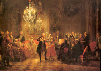 フルートを演奏するフリードリヒ2世